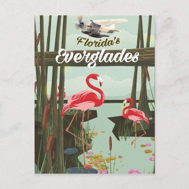 Postal Afiche de viaje del personalizado Everglades de Fl (Anverso)