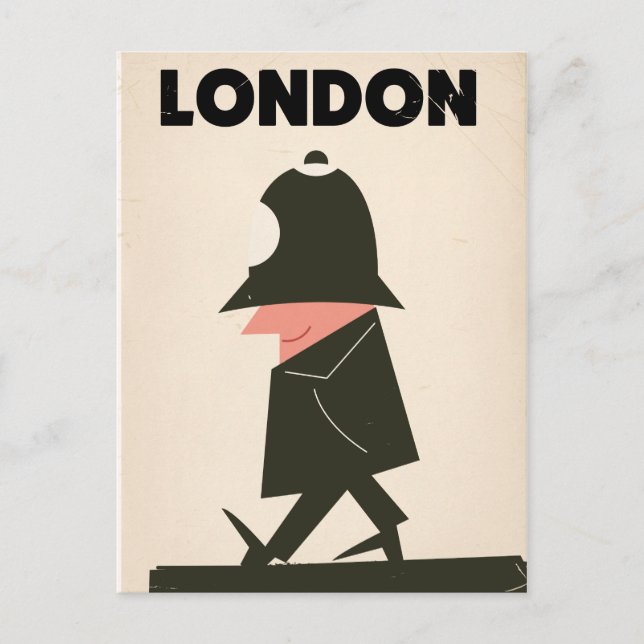 Postal Afiche de viaje del policía de Londres (Anverso)