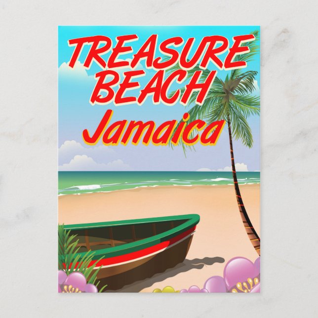 Postal Afiche de viaje del Treasure beach Jamaica (Anverso)