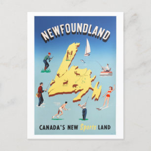 Postal Afiche de viaje deportivo de Canadá en Terranova