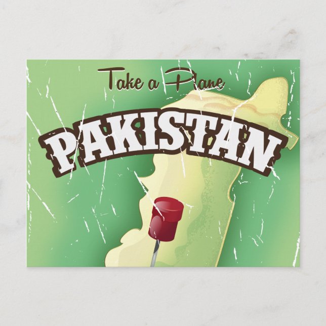 Postal Afiche de viaje en avión de Pakistán (Anverso)