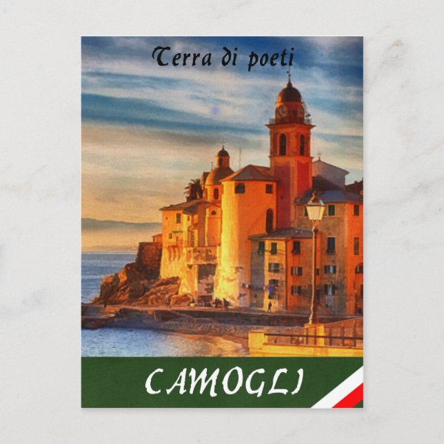 Postal Afiche de viaje en camogli (Anverso)