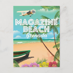 Postal Afiche de viaje en playa de la revista Granada