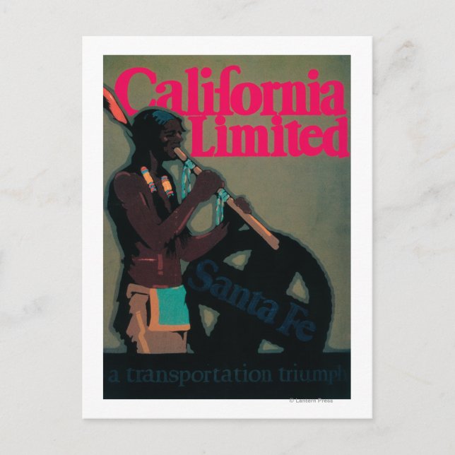 Postal Afiche de viaje en tren de California Limited (Anverso)