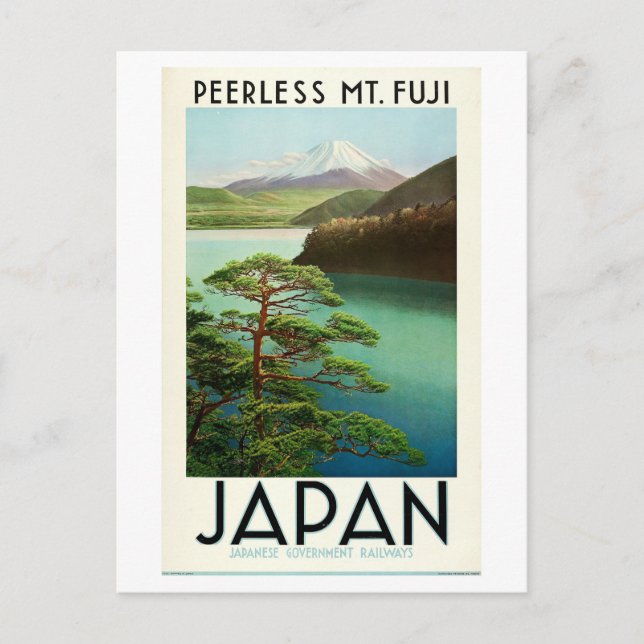 Postal Afiche de viaje en tren de Japón del Viaje al Viaj (Anverso)