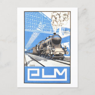Postal Afiche de viaje en tren francés de Vintage PLM