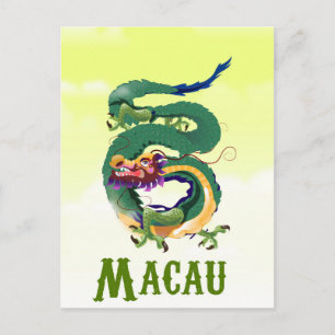 Postal Afiche de viaje estilo cosecha en Macao China