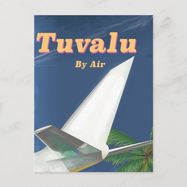 Postal Afiche de viaje estilo Vieja de Tuvalu (Anverso)