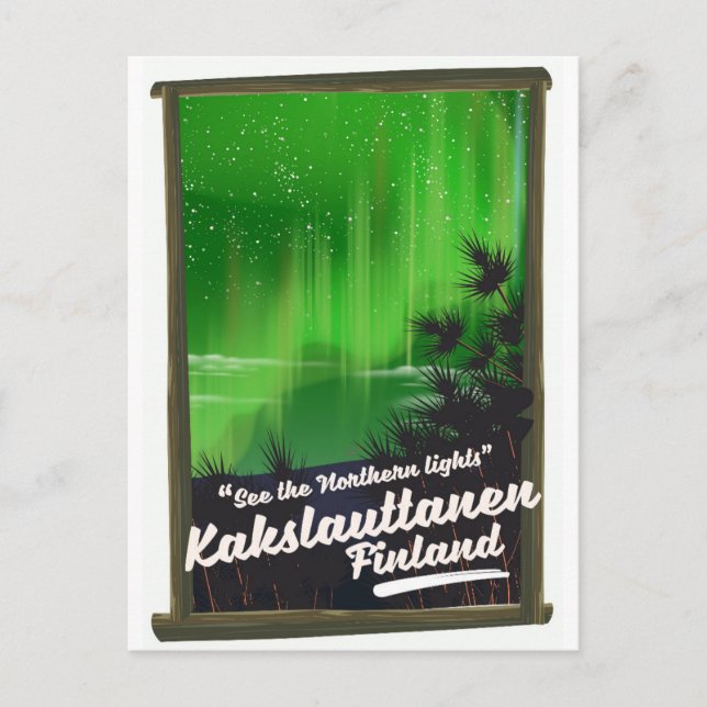 Postal Afiche de viaje finlandés de Kakslauttanen (Anverso)