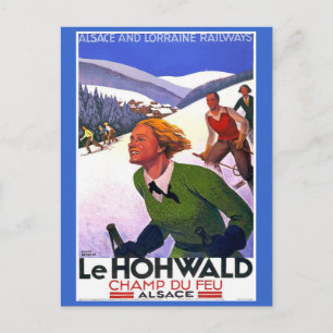 Postal Afiche de viaje francés vintage de Le Hohwald