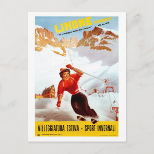 Postal Afiche de viaje italiano de Limone Piemonte