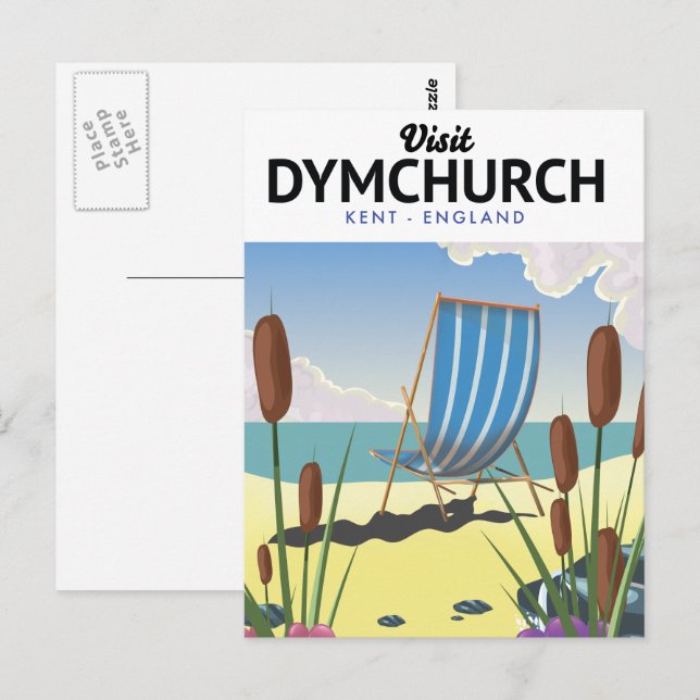 Postal Afiche de viaje marítimo de Dymchurch Kent (Anverso / Reverso)