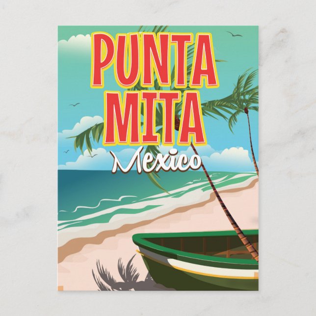 Postal Afiche de viaje mexicano de Punta Mita (Anverso)