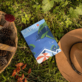 Postal Afiche de viaje moderno de Capri