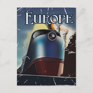 Postal Afiche de viaje para vacaciones en Europa