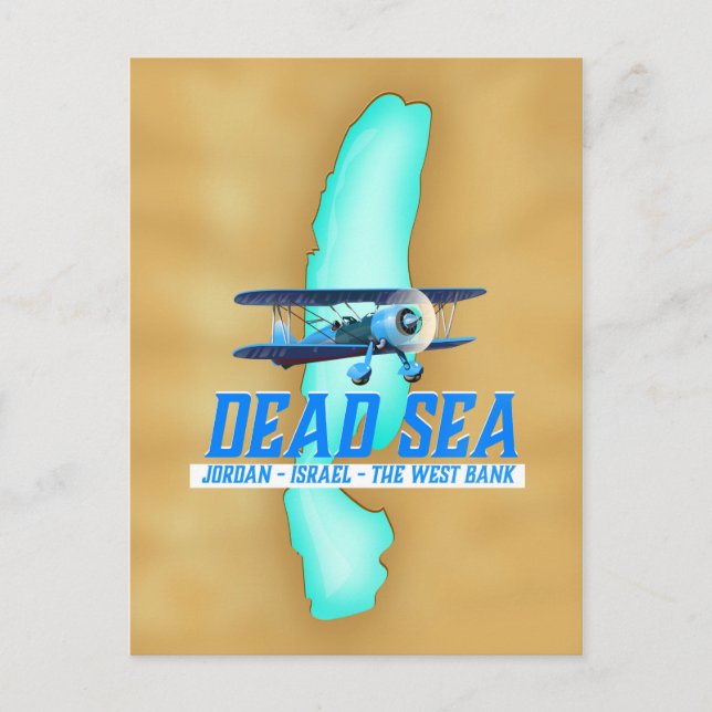 Postal Afiche de viaje por el mar Muerto (Anverso)