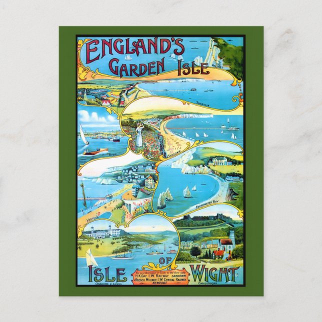 Postal Afiche de viaje por la Isla de Wight (Anverso)