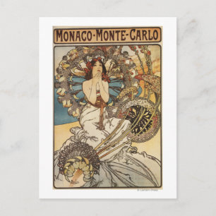 Postal Afiche de viaje por tren de PLM - Mujer con plumas