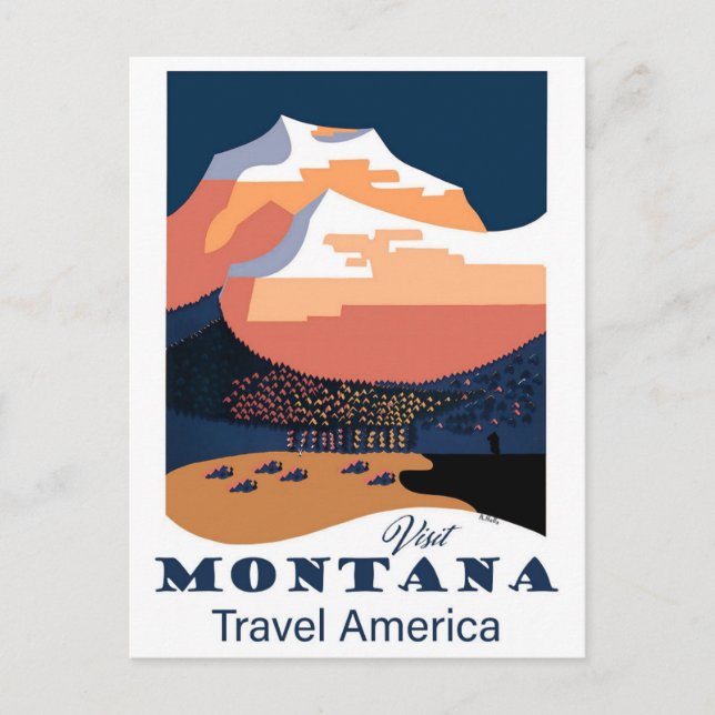 Postal Afiche de viaje por turismo de Montana (Anverso)