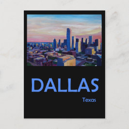 Postal Afiche de viaje retro de Dallas Texas