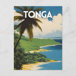 Postal Afiche de viaje retro de Tonga