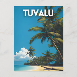 Postal Afiche de viaje retro de Tuvalu