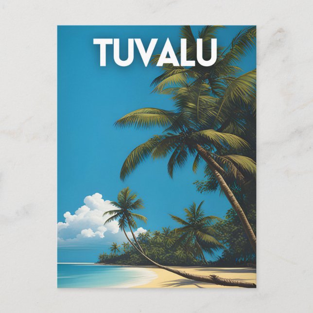 Postal Afiche de viaje retro de Tuvalu (Anverso)