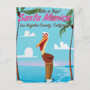 Postal Afiche de viaje retro del Personalizado de Santa M