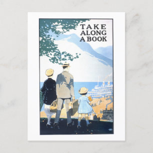 Postal Afiche de viaje "Take Along a Book"
