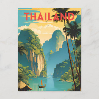 Postal Afiche de viaje tradicional de Tailandia