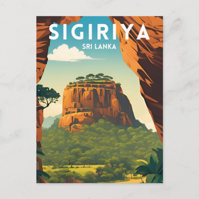Postal Afiche de viaje tradicional sigiriya (Anverso)