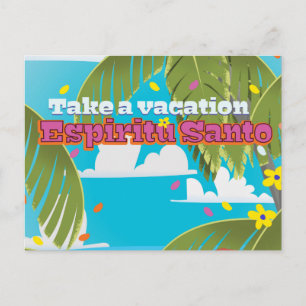 Postal Afiche de viaje vacacional de Espiritu Santo.