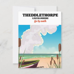 Postal Afiche de viajes a la costa de Theddlethorpe en pa