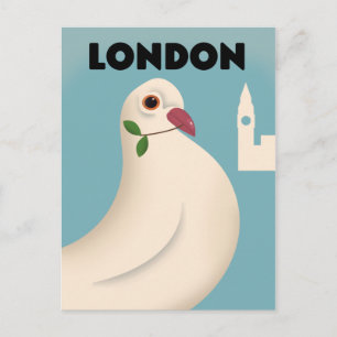 Postal Afiche de viajes al estilo de la Vieja de Londres.