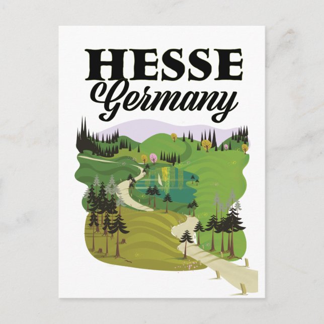 Postal Afiche de viajes de Hesse Germany (Anverso)