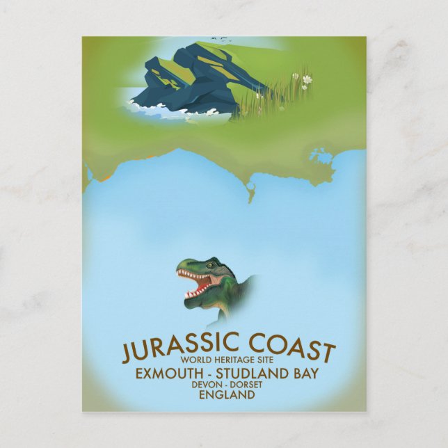 Postal Afiche de viajes de la costa sur de Inglaterra (Anverso)