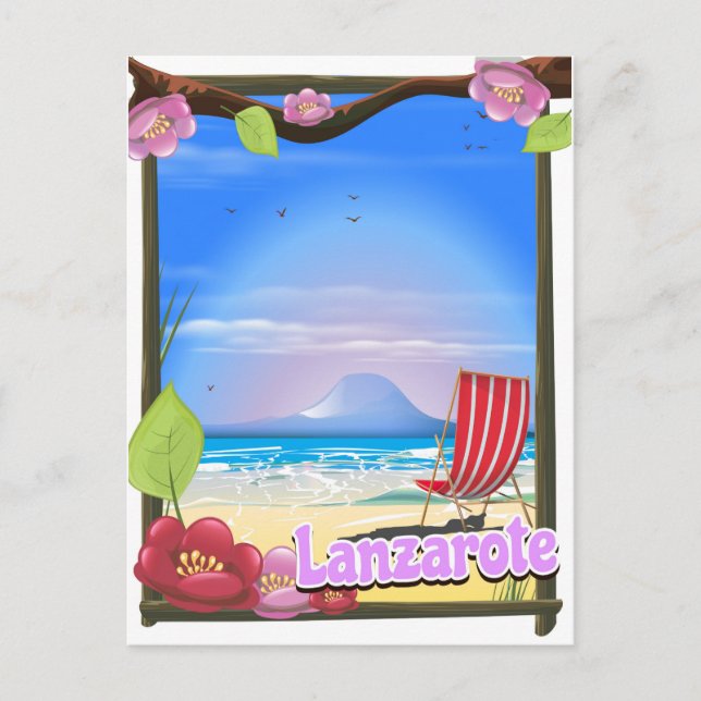 Postal Afiche de viajes de Lanzarote (Anverso)