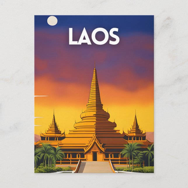 Postal Afiche de viajes de Laos (Anverso)