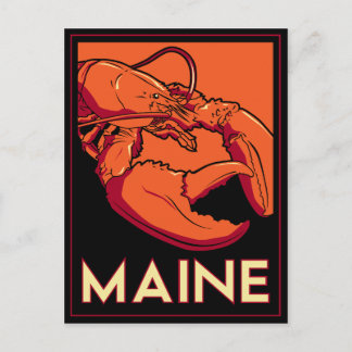 Postal Afiche de viajes de Maine Art Deco