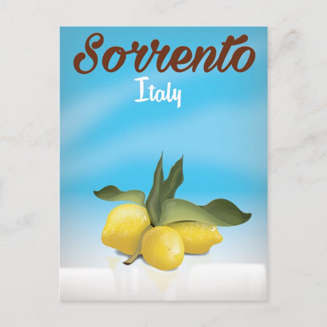 Postal Afiche de viajes de vacaciones de Sorrento (Anverso)