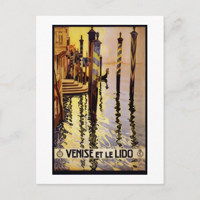 Postal Afiche de Viajes de Venecia (Anverso)