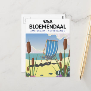 Postal Afiche de viajes del Bloemendaal Amsterdam