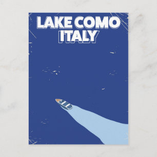 Postal afiche de viajes del lago como itlay