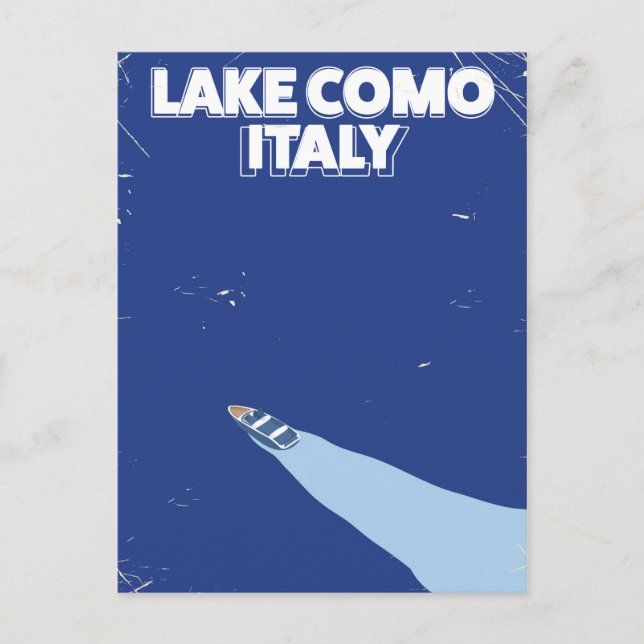 Postal afiche de viajes del lago como itlay (Anverso)