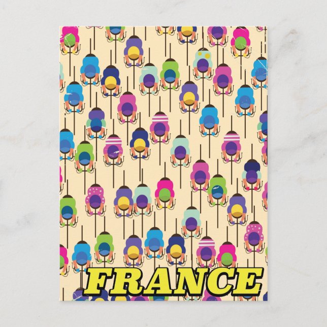 Postal Afiche de viajes en bicicleta de Francia (Anverso)
