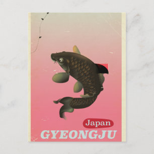 Postal Afiche de viajes estilo vintage de Gyeongju Corea