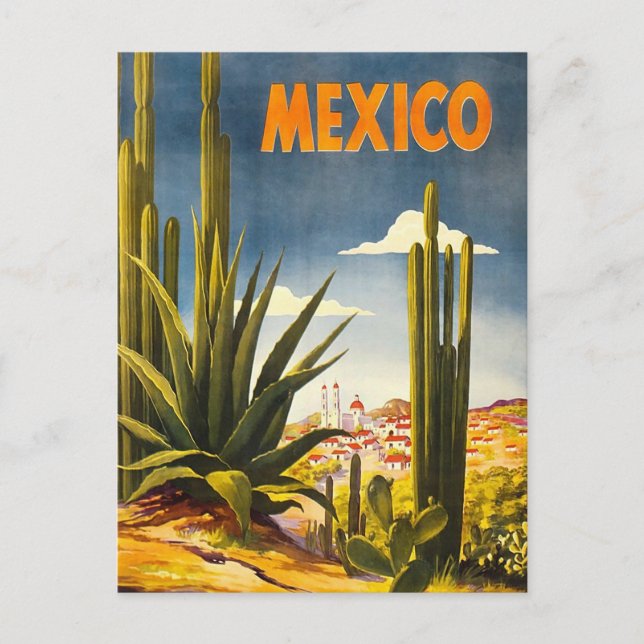 Postal Afiche de viajes México (Anverso)