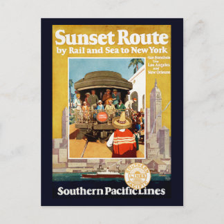 Postal Afiche De Viajes Para La Ruta Del Atardecer Por Fe
