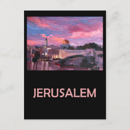 Postal Afiche de viajes retro de Jerusalén Israel