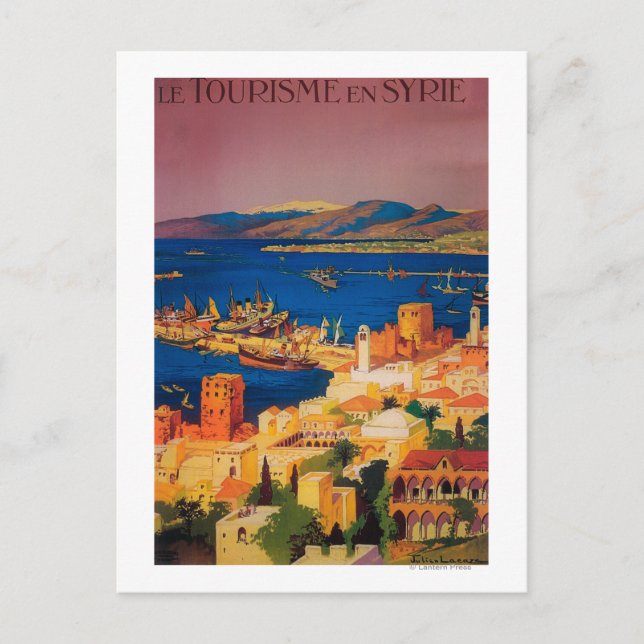 Postal Afiche francés de viajes, recorriendo Siria (Anverso)